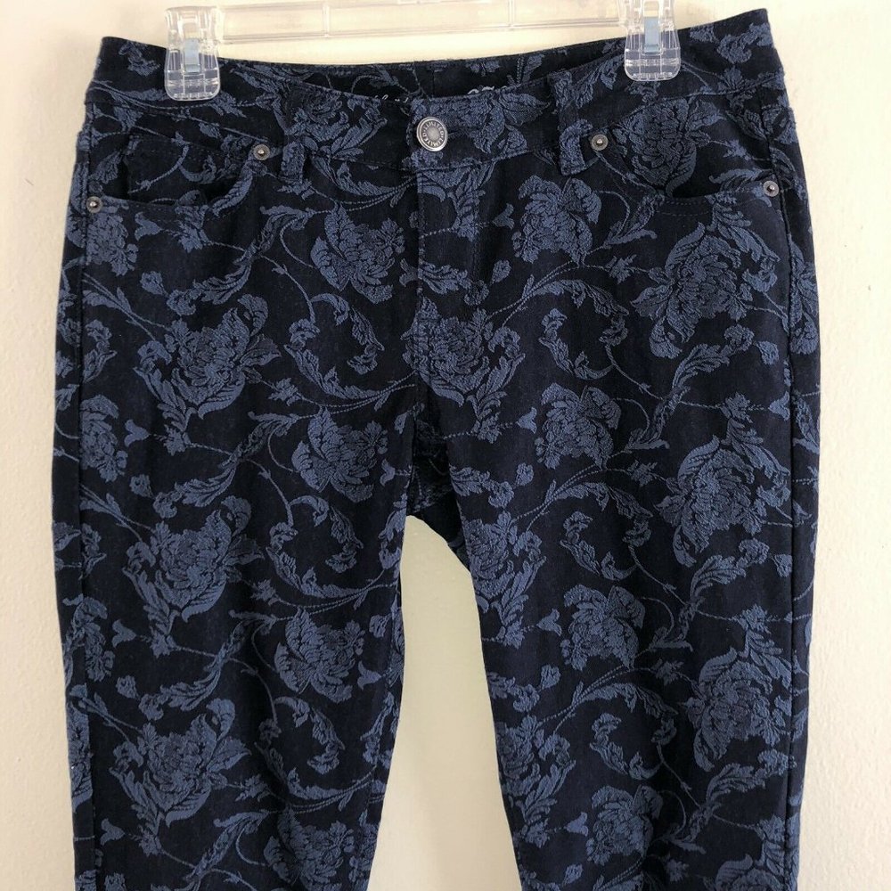 THE LIMITED 678 Navy Floral Jacquard Skinny Jeans - Picture 5 of 10